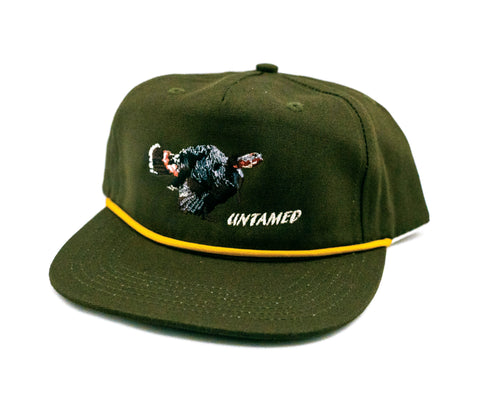 Green Untamed turkey rope hat